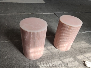 Pink Onyx Lamp Plinth/Pillars/Colums/Candle Holder