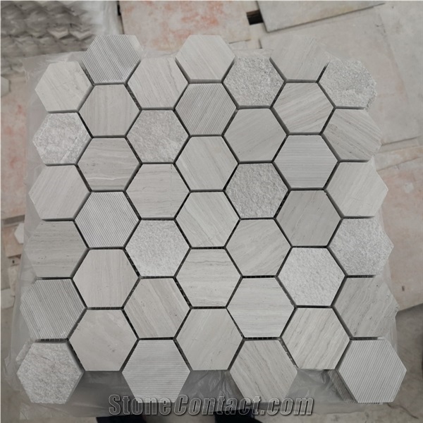 White Marble Mosaic Tiles for Home Decoration