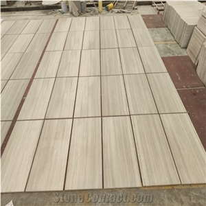 Wooden White Wood Grain Marble Slabs Tiles For Flooring Wall
