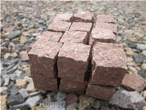Red Granite Cube Stone, Cobblestone