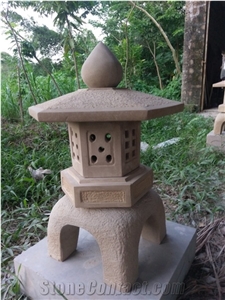 Sandstone Lantern Sculpture Ornaments for Outdoor Decorating