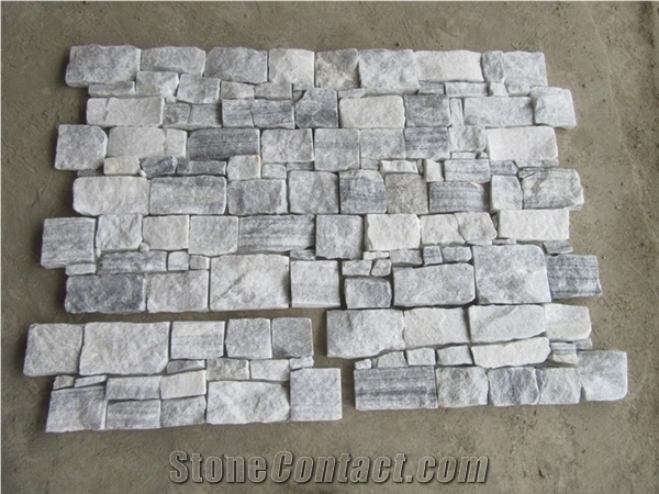 Alaska White Marble Cement Ledge Stone Wall Cladding