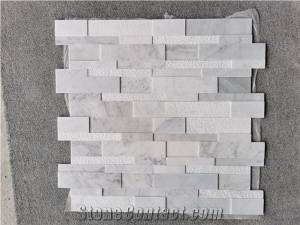 Carrara Marble 3d Wall Stone Cladding Stacked Veneer Ledge