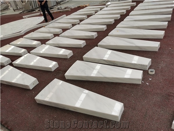 Chinese White Marble with Grey Veins,Polished,Steps&Stairs