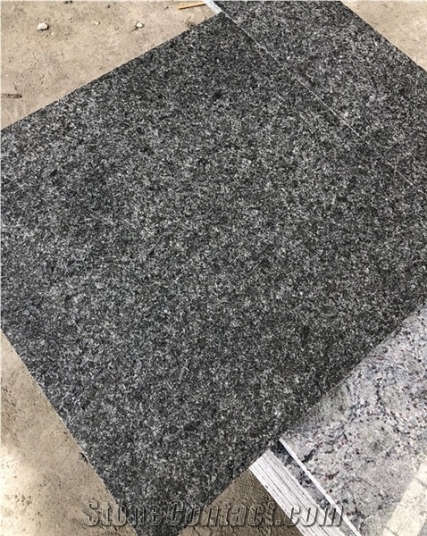 Flamed Black Granite Floor Paver Tiles