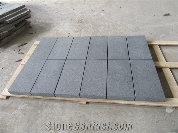 New G684 Ken Black Granite Flamed Pavers Tiles