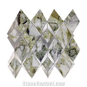 Premium Quality Green Marble Metal Mosaic Design
