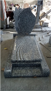 Sea Wave Tombstone,Spray White Headstones,Monument Design