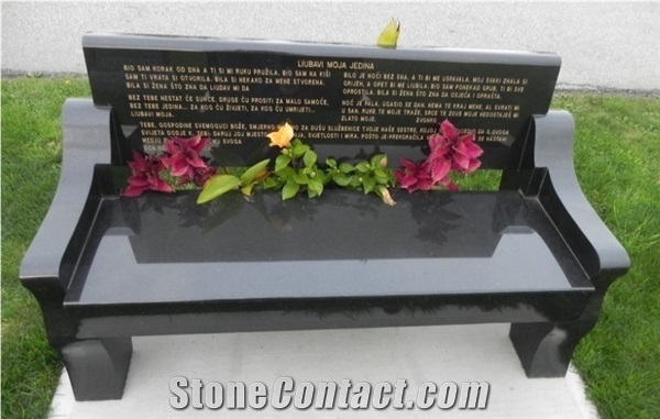 Shanxi Black Bench,Absolute Black Monumental&Cemetery Bench