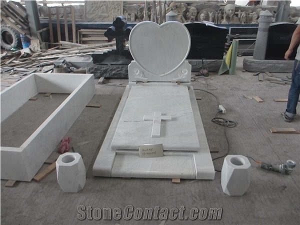 White Marble Headstone,Monument Design,Cross Tombstones