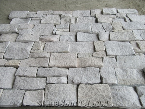White Sandstone Cement Stone Veneer Panel Wall Cladding