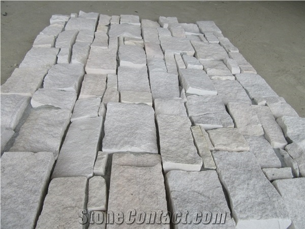 White Sandstone Cement Stone Veneer Panel Wall Cladding