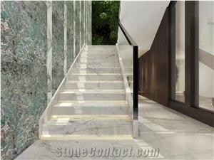 Carrara White Marble Wall Floor Stair Tiles Interior Decor