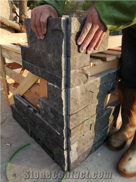 China Cheap Black Slate Exterior Wall Cladding Tiles
