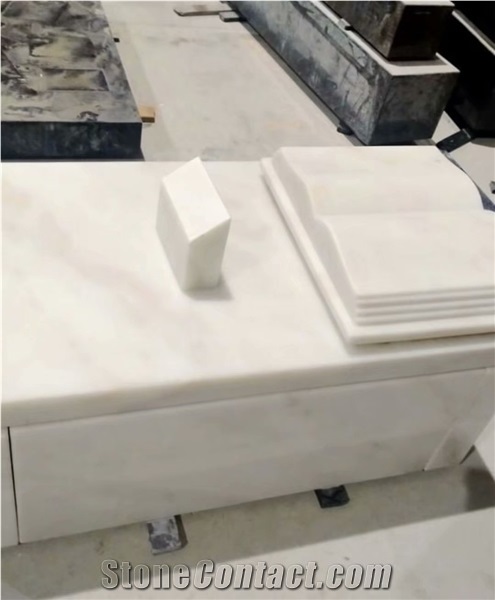 China Pure White Marble Engrave Tombstone Headstone Monument