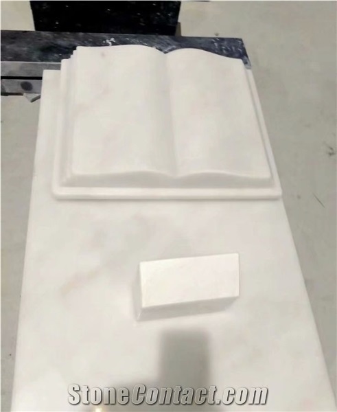 China Pure White Marble Engrave Tombstone Headstone Monument