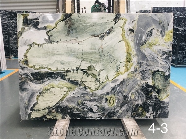 Cold Emerald Green Marble Slabs and Tiles Onyx Like