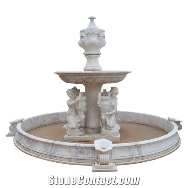 Fountain Waterfall Marble Carving Outdoor Landscape Customiz