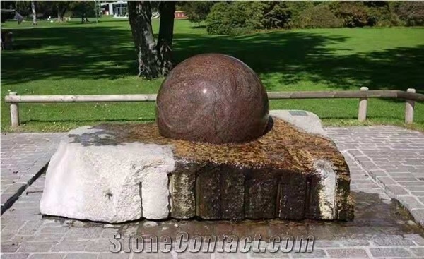 Granite Sphere Fountain Rolling Ball for Garden and Plaza