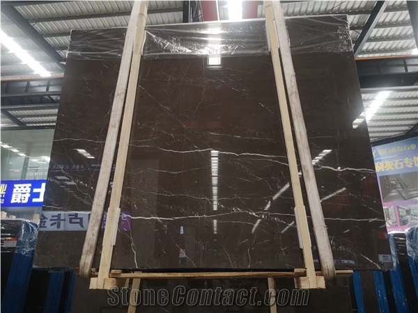 Imperial Golden Brown Marble Polished Slabs for Interior Use