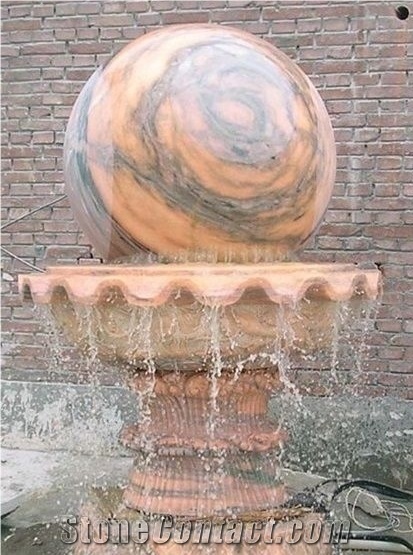 Limestone Stone Sphere Fountain Limestone Ball Fountain