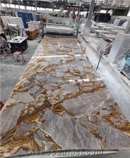Modern Interior Decoration Luxury Stone Golden Marble Slabs