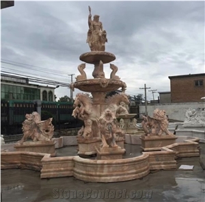 Red Marble Exterior Water Features Sculptured Fountains