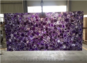 Semiprecious Stone Gemstone Purple Agate Custom Tiles Slabs