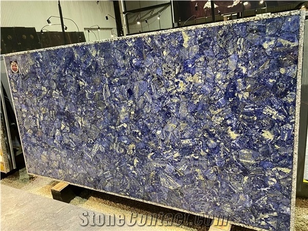 Semiprecious Stone Slabs and Tiles Wall Panels Multicolor