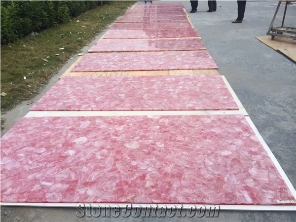 Semiprecious Stone Slabs and Tiles Wall Panels Multicolor