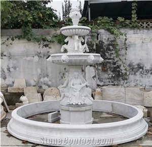Stone Granite Outdoor Fountain Sculptured Carving Waterfall