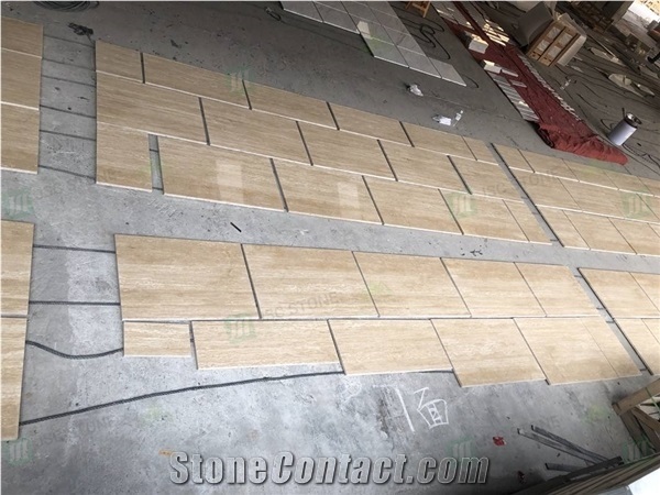 Turkey Beige Cream Travertine Polished Slabs Flooring Tiles
