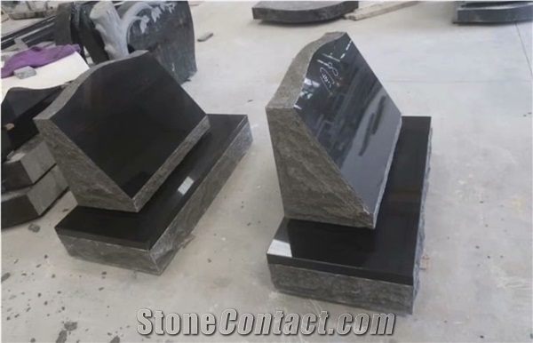 Usa Style Abosolute India Black Granite Headstones Monuments