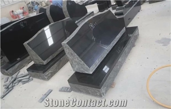 Usa Style Absolutely India Black Granite Tombstone Monuments