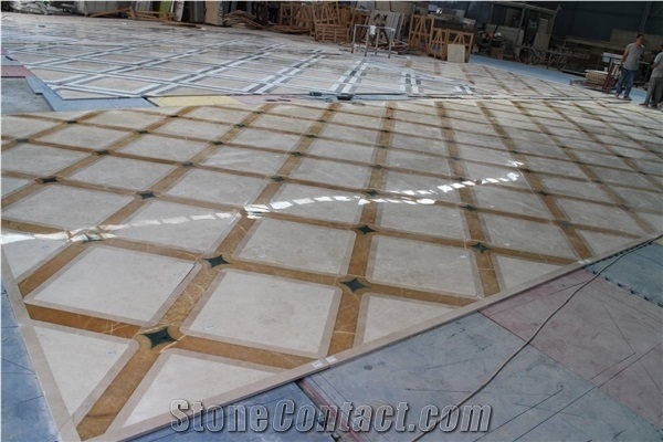 Water Jet Marble Interior Decorative Medallions Floor Tiles