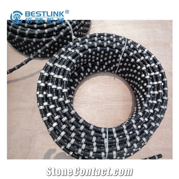 Rubberized Sintered Beads Diamond Wire for Granite Marble