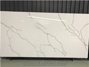 Bianco Calacatta White Quartz Engineered Stone Slabs,Tops