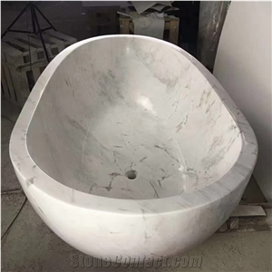 Black Quartz Engineered Calacatta White Bathrom Bathtub