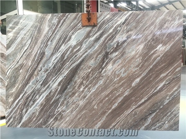 Bookmatch River Brown Marble Twill Vein