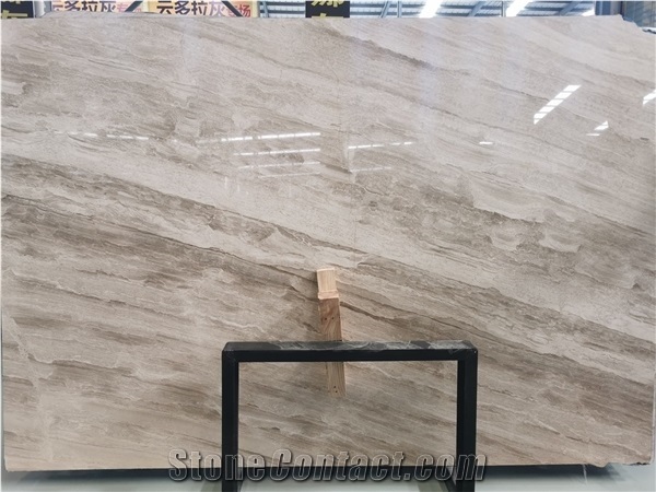 Bookmatched Ocean Grey Light Gray Marble Slab Tile Project