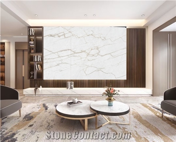 Calacatta White Gold Vein Marble Slabs,Wall Floor Tiles