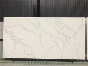 Calacatta White Series Engineered Quartz Stone Slabs Vanity