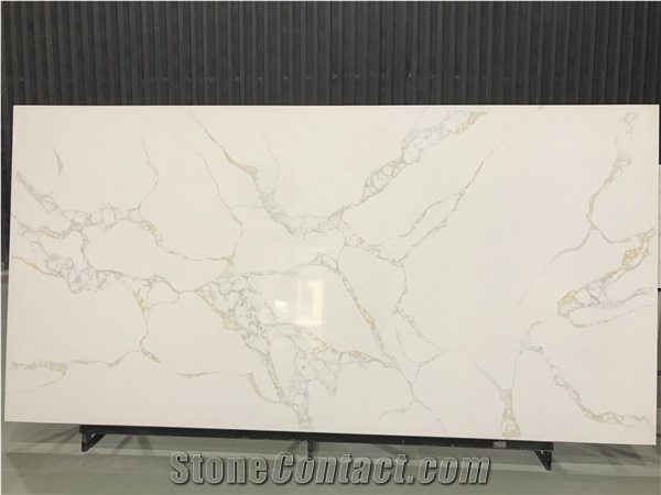 Calacatta White Series Engineered Quartz Stone Slabs Vanity