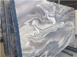 China Purple Landscape Shanshui Marble Slab,Wall Application