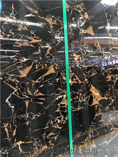 Chinese Black Portoro Marble Slabs for Flooring Tiels