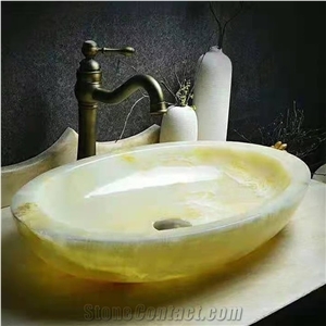 Classical Oval Onyx Wash Bowls for Bathroom