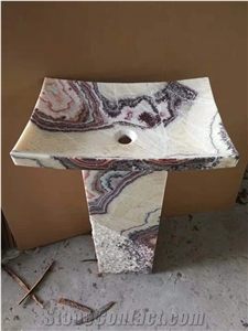Customized Carrara White Marble Console Sinks