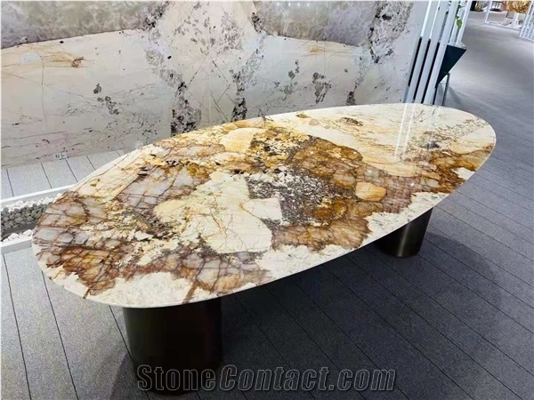 Customized Roman Imperial Quartzite Tabletop