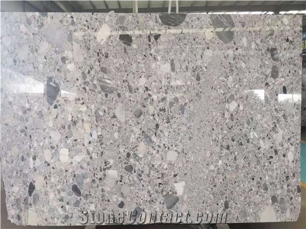 Diamond Grey Light Gray Marble Slab Tile for Project