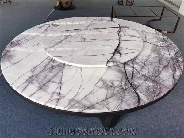 White Lilac Open-Book Marble Slabs for Cut to Size Project